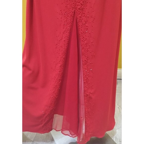 VTG Y2K Dave & Johnny By Laura Ryner Strappy Red Fit & Flare Long Dress Size 9 - Picture 4 of 6